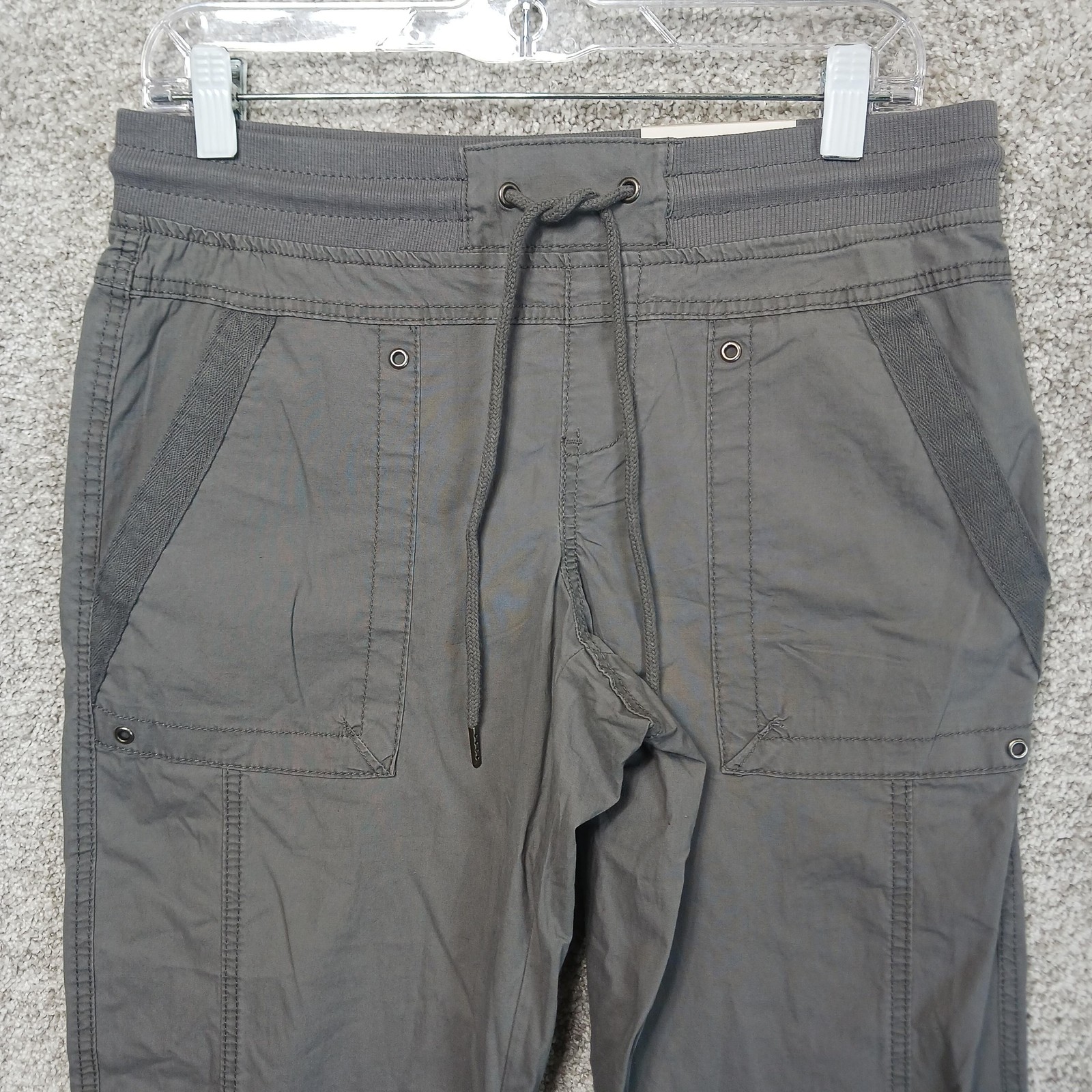 Natural Reflections Pants Womens 8 Gray Honeycreek Cargo Stretch Drawstring