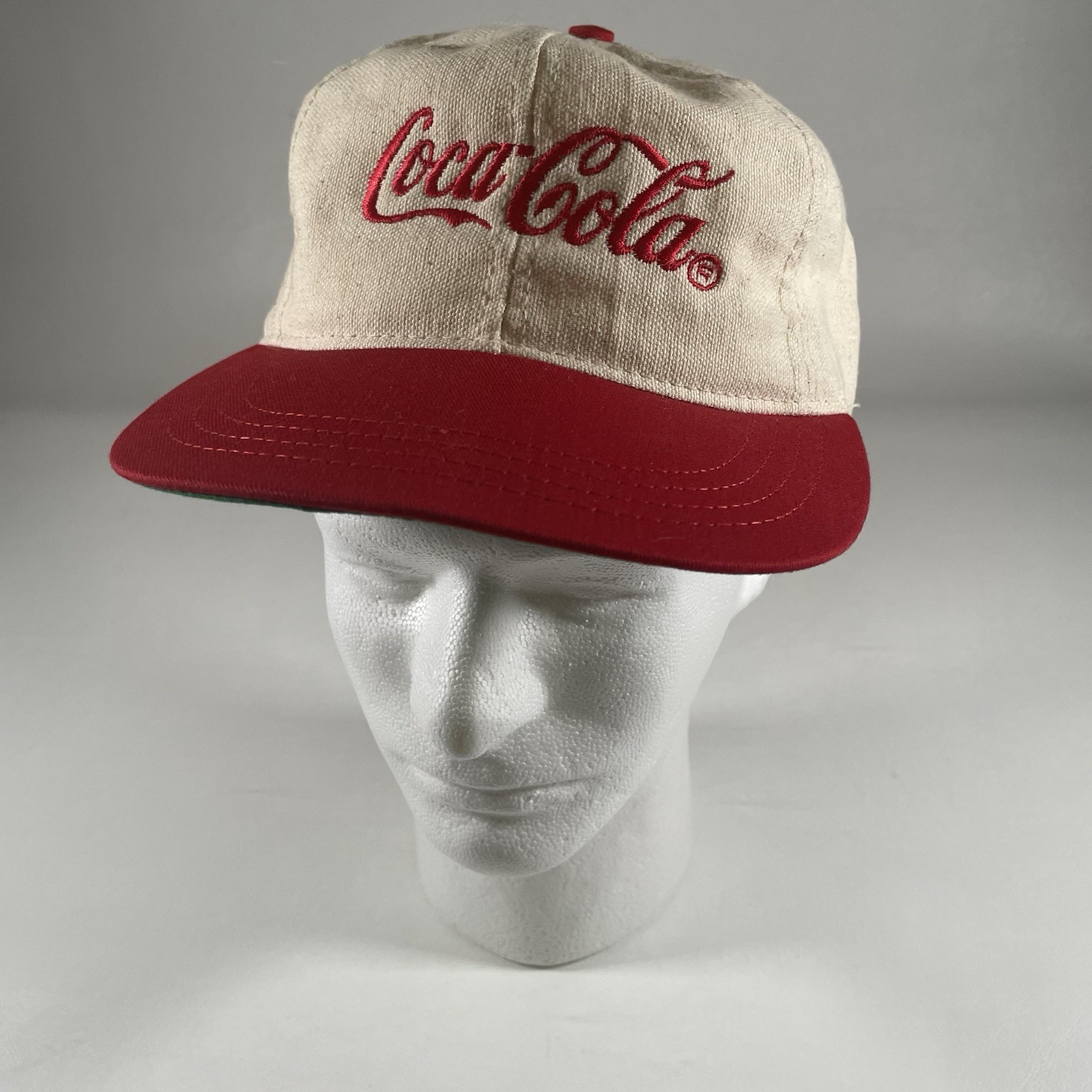 Vtg Coca Cola Snapback Hat Cap Logo Graphic Louisville MFG Co Made USA Preowned