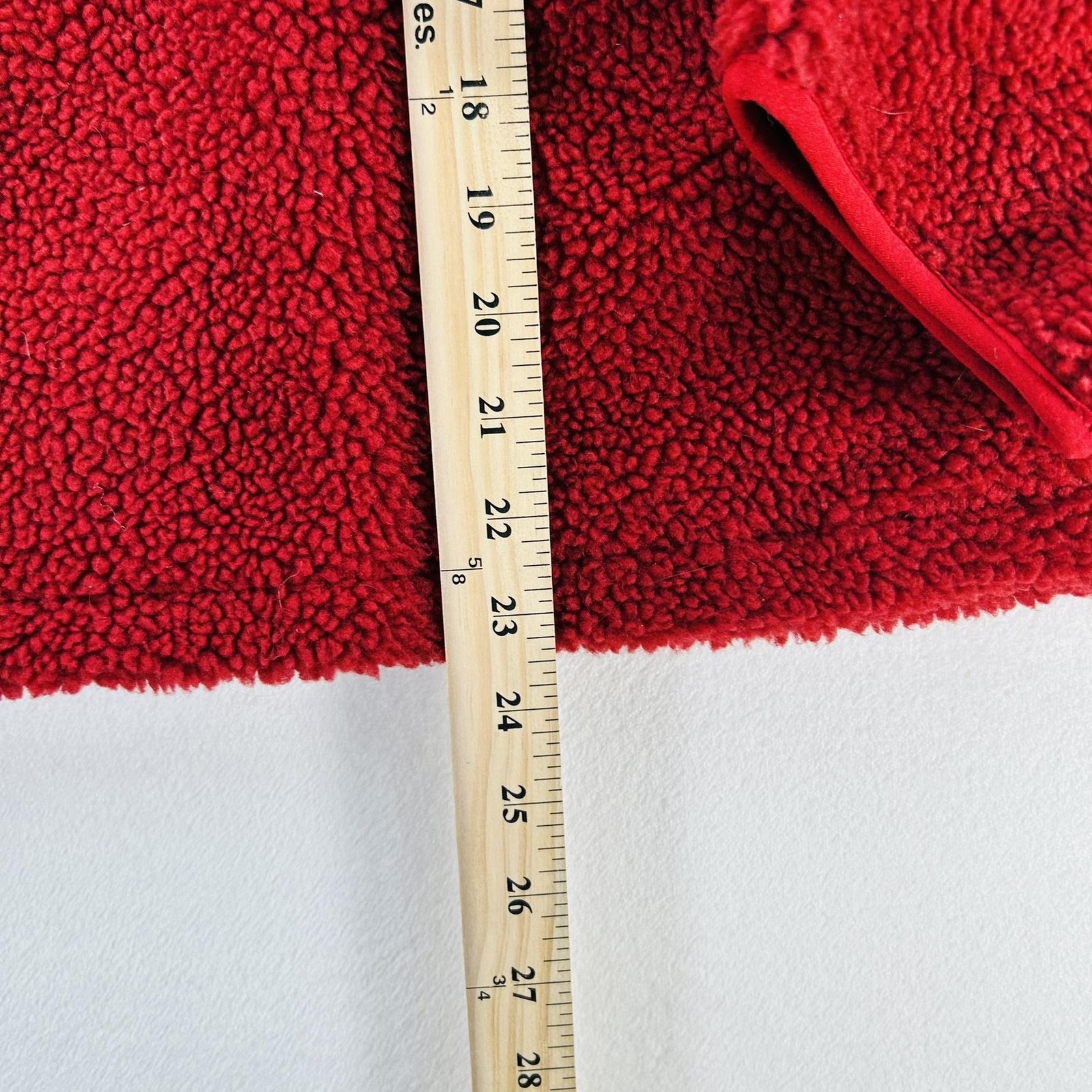 Levi’s Jacket Mens Large Red Sherpa Fleece Snap Pullover Anorak Warm Lined