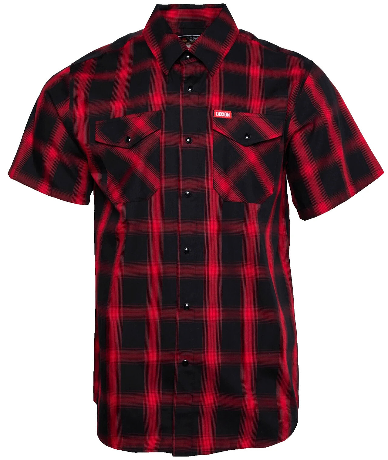 DIXXON Flannel “El Rojo Loco” Mens MEDIUM Red Black Plaid Bamboo Snap Shirt