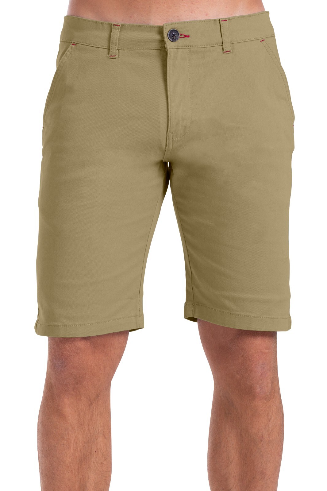 Mens Chino Summer Shorts Casual Cotton Slim Fit Spandex Beach Half Khaki Pants