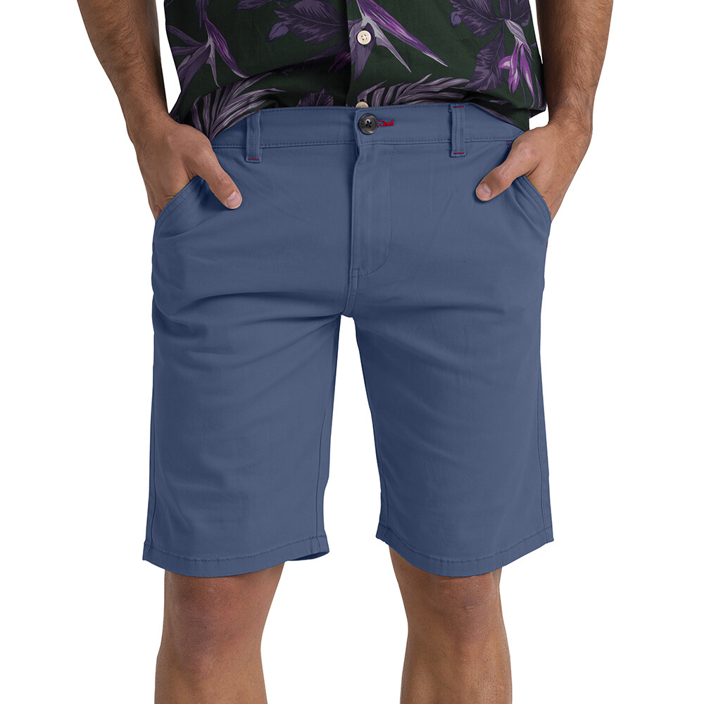 Mens Pale Blue Chino Shorts Stretch Cotton Slim Fit Casual Summer Half Pant