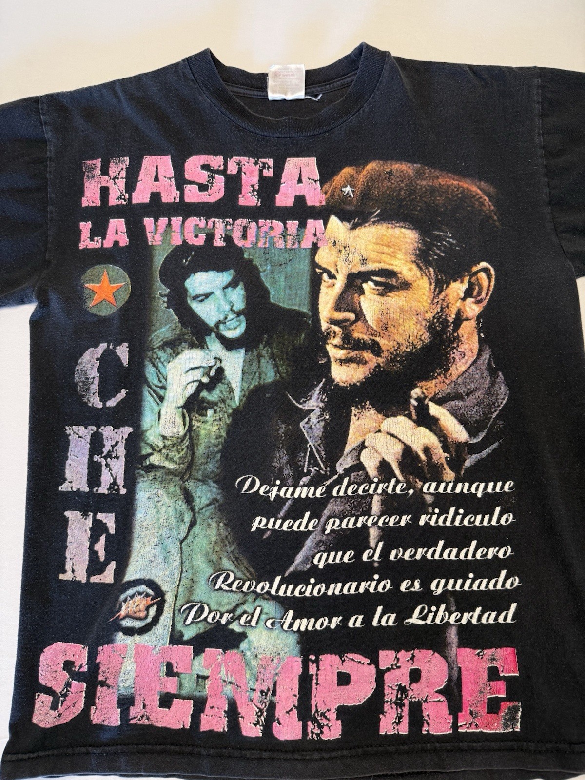 Vintage Che Guevara t-shirt Hasta La Victoria XL Double Sided AOP Rap Tee RATM