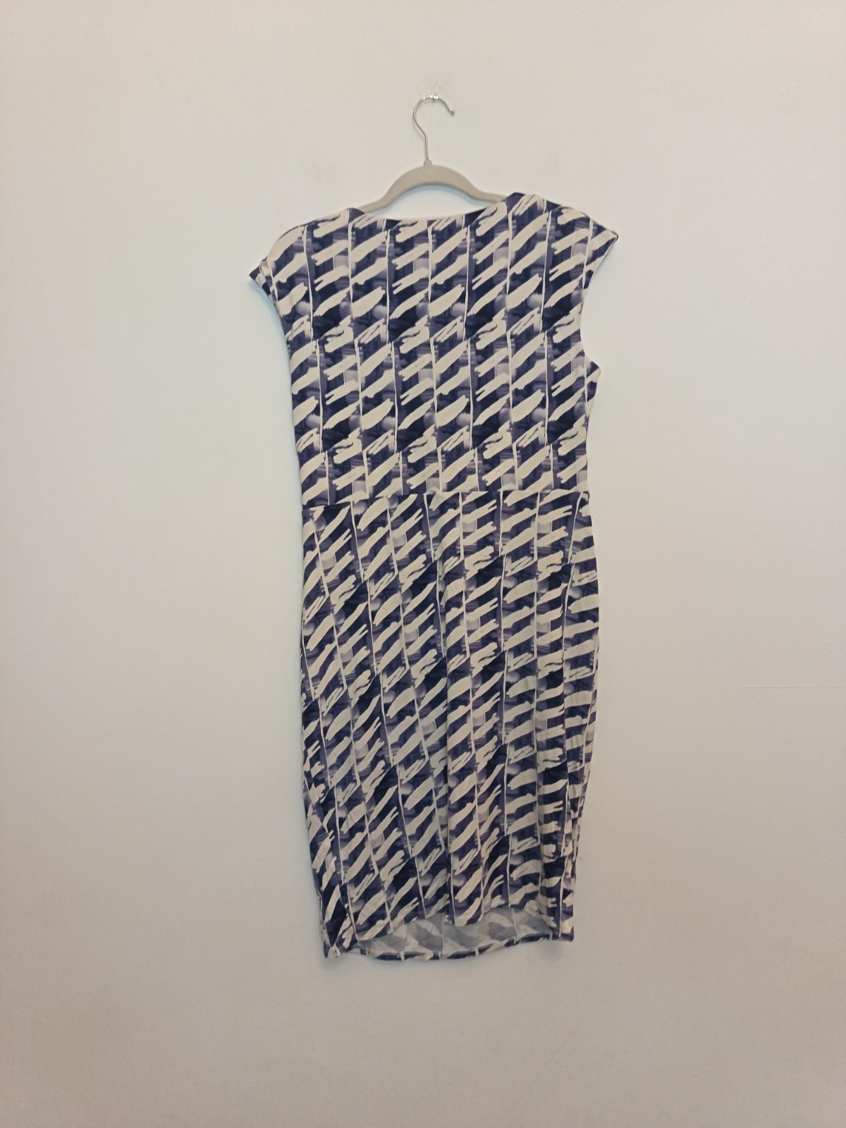 M&Co Blue White Patterned Colourful Knee Length Summer Day Dress Size 14 Party