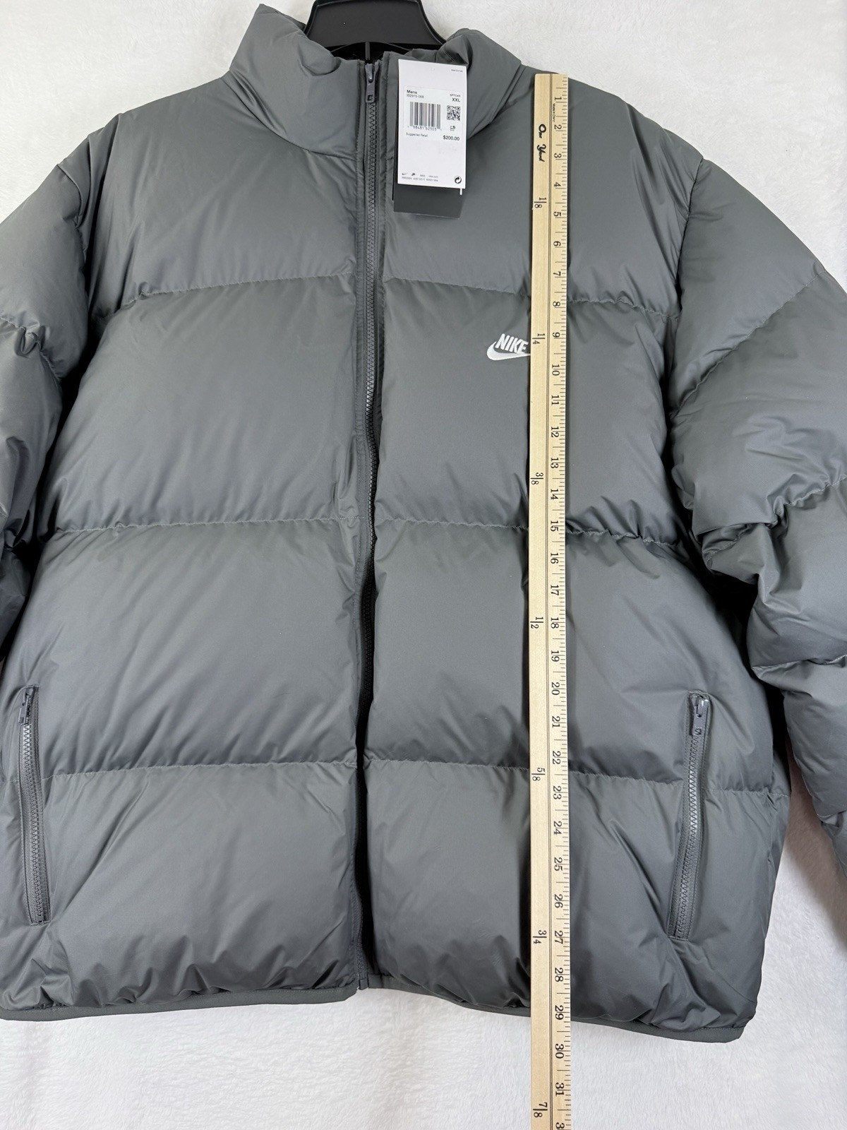 Nike Sportswear Club Puffer Jacket XXL Gray 650 Down Therma Fit Mens New NWT