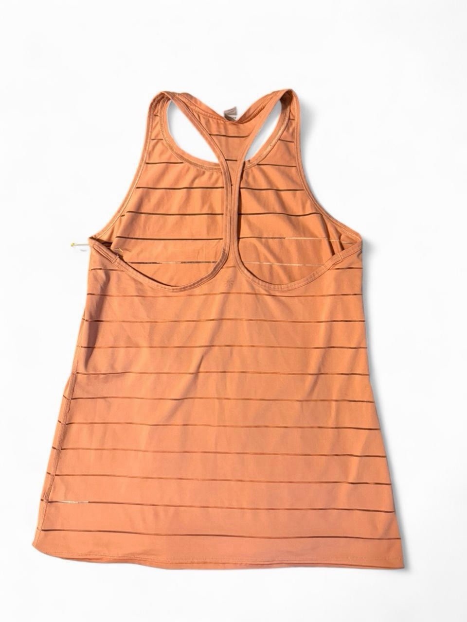 Athleta Mesh Stripe Racerback Tank Top Rose Pink / Terracotta Size S