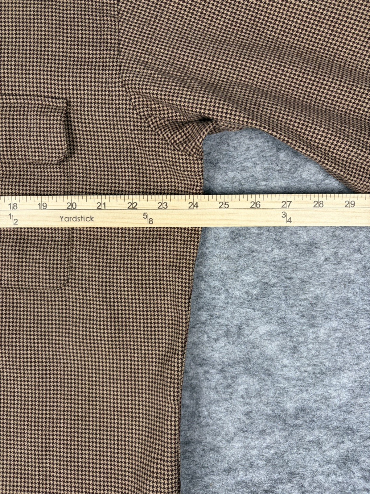 Vintage Polo Ralph Lauren Shirt Mens M Wool Blend Brown Houndstooth Long Sleeve