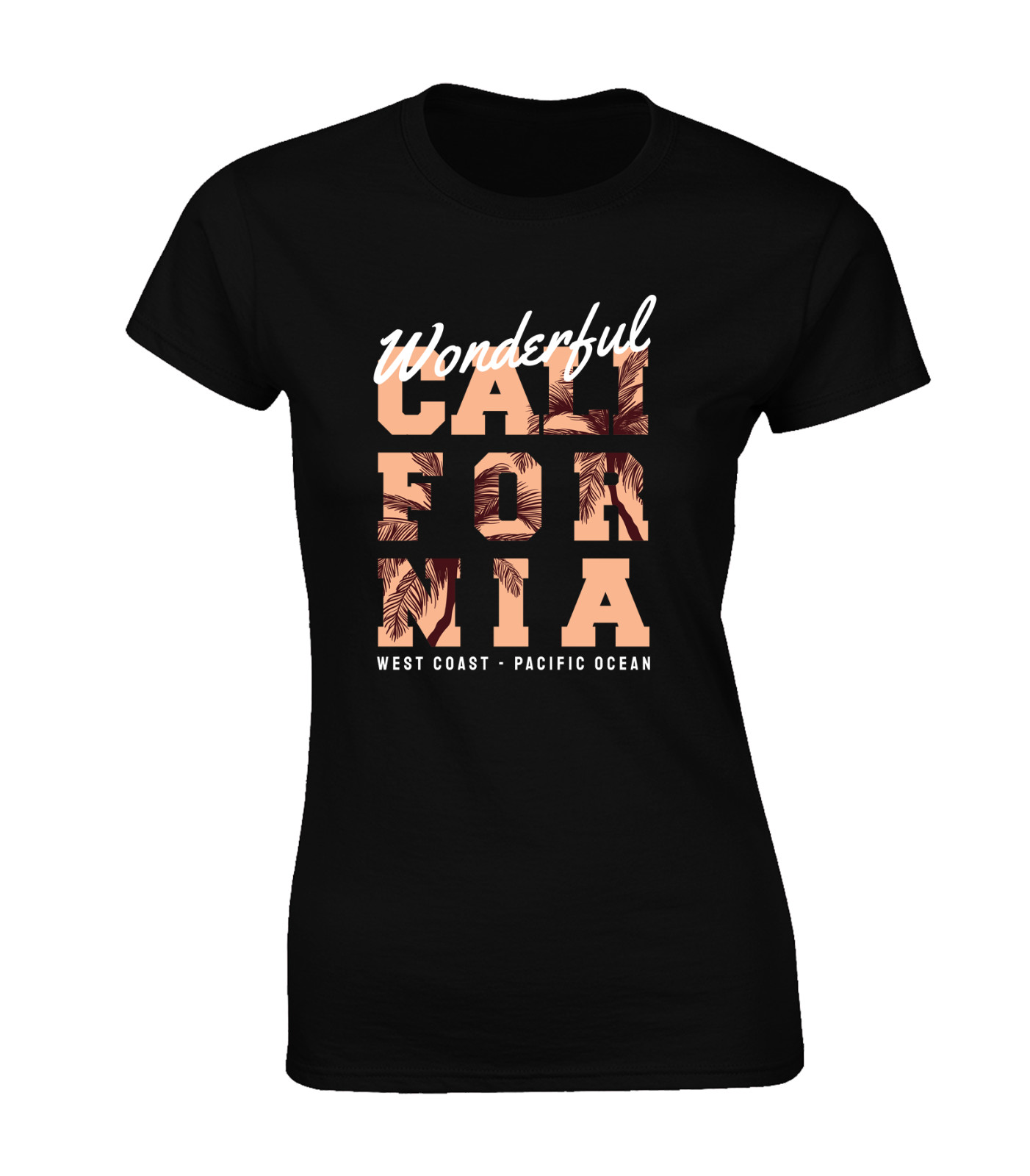 WONDERFUL CALIFORNIA LADIES T SHIRT USA SUMMER HOLIDAY CLOTHING CASUAL TOP