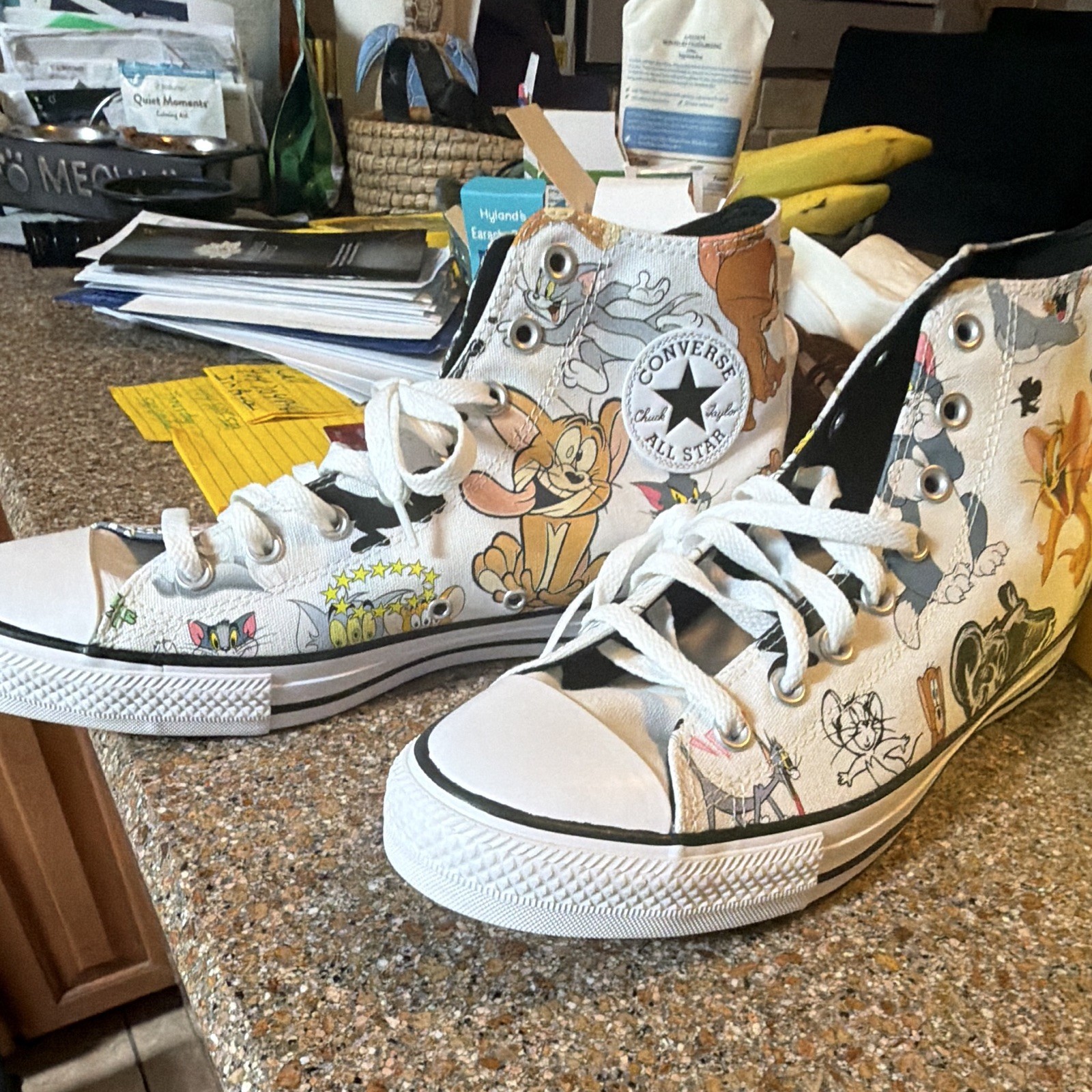Converse Chuck Taylor All Star High Top Lace-Up Canvas Tom & Jerry White