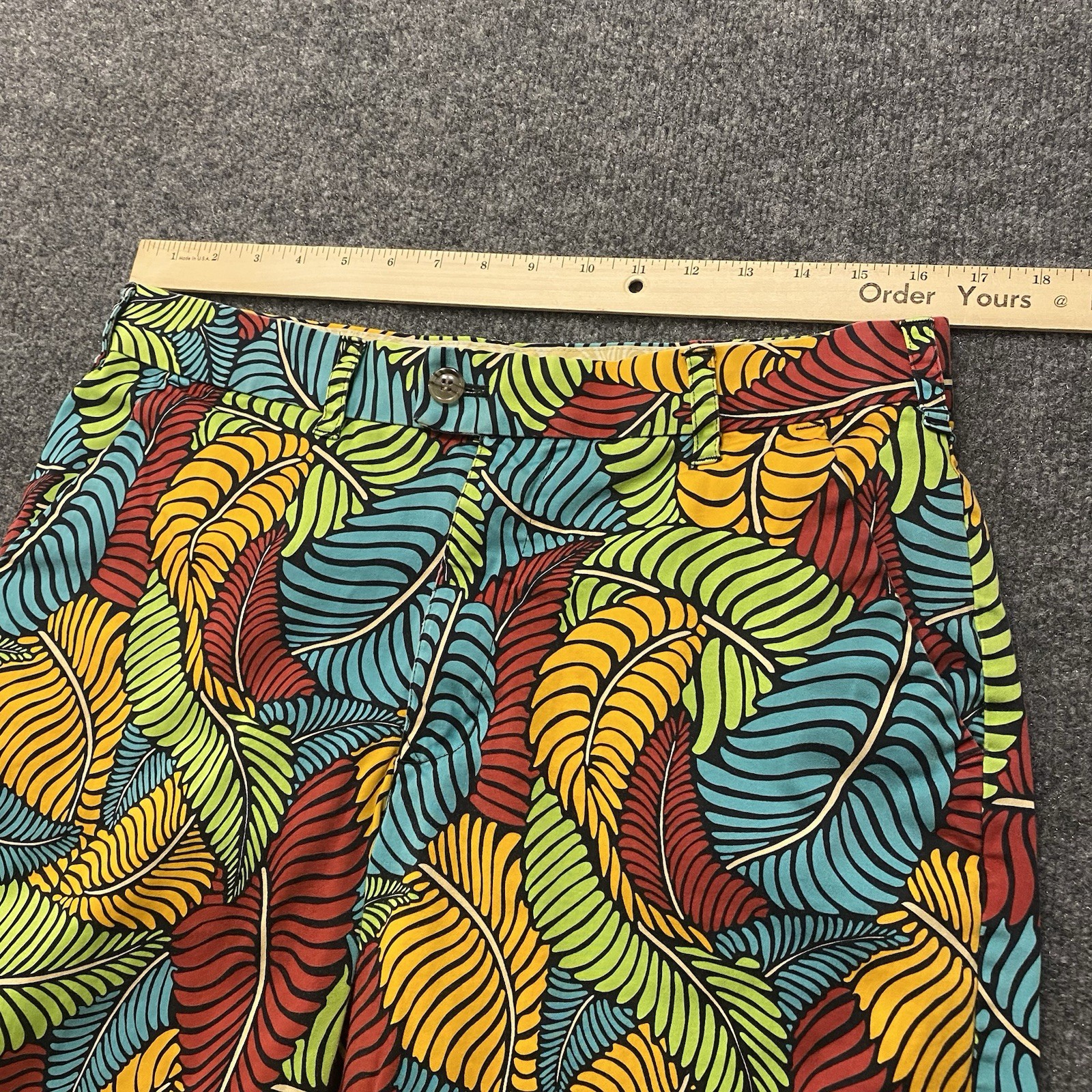Loudmouth Fronds Klammer Golf Shorts Mens Size 34 Abstract Colorful Stretch Fit