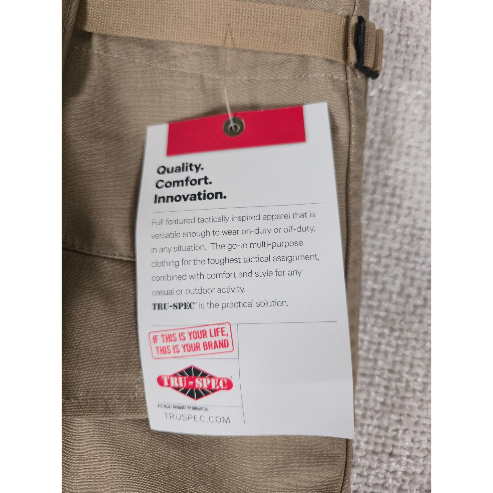 TRU-SPEC BDU Pants 2XL Regular Khaki Ripstop Tactical Cargo Military Mens NWT