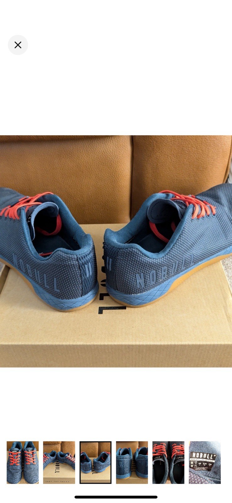 NOBULL Men’s Low Top Athletic Sneaker, Blue Slate/ Orange, Lace-Up Solid Pattern