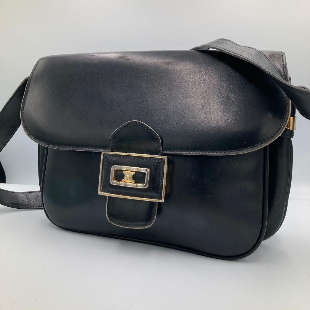 Celine Vintage Shoulder Bag Brown Excellent Condition Japan 0611851