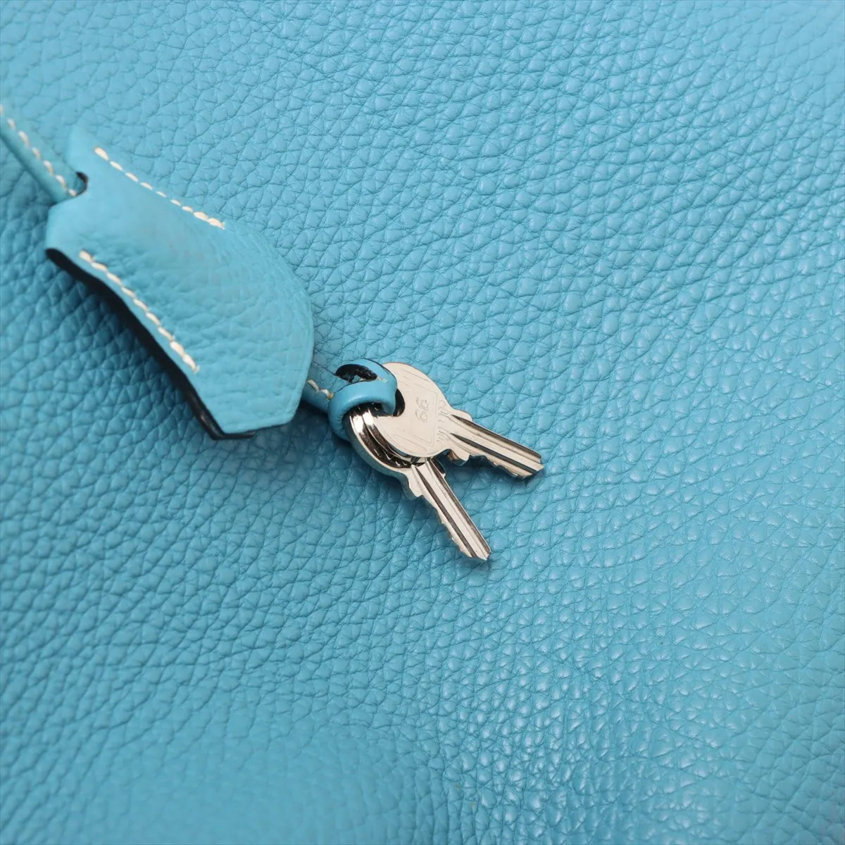 Hermès Kelly 32 Serie Togo Blue Jean Silver Metal Fittings □H: 2004