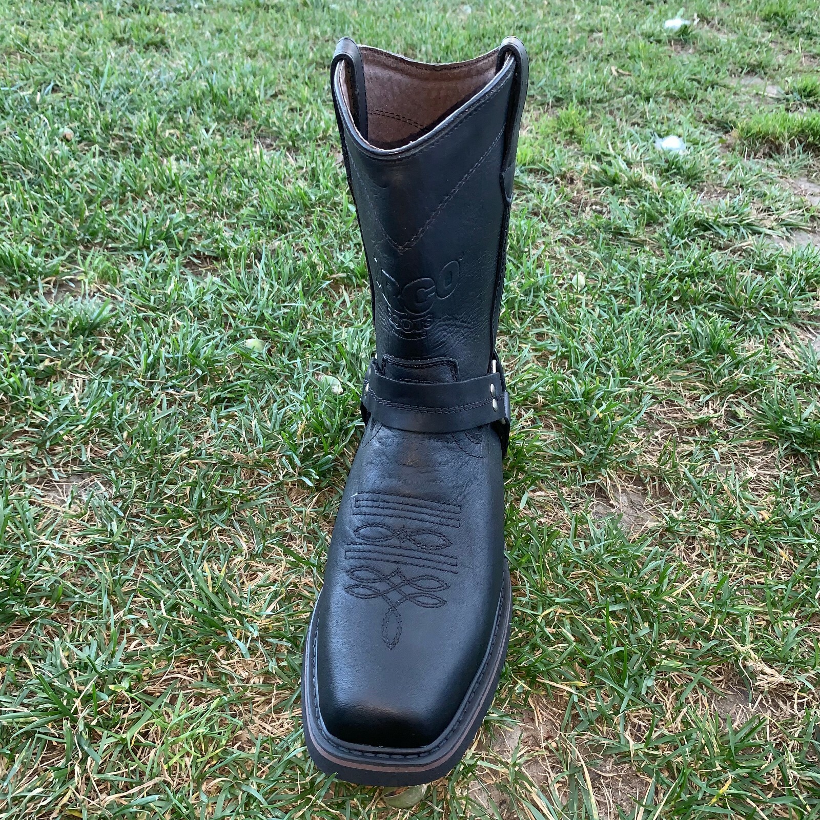 Mens Motorcycle Biker Boots Leather Western Cowboy Harness Rock Riding Moto
