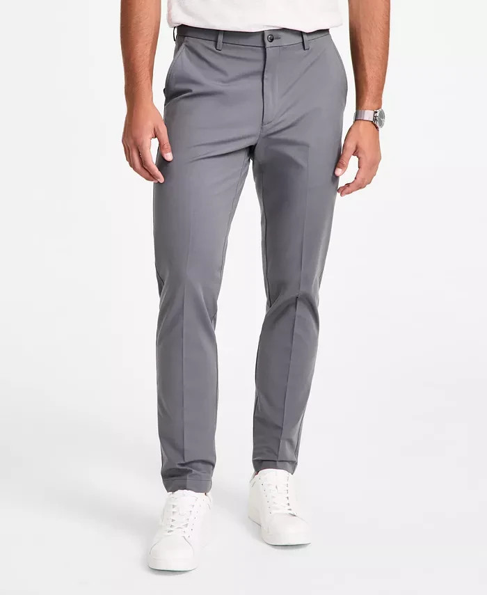 Michael Kors Men’s Classic-Fit Cotton-Blend Dress Pants Gray Size 38W 30L F02196