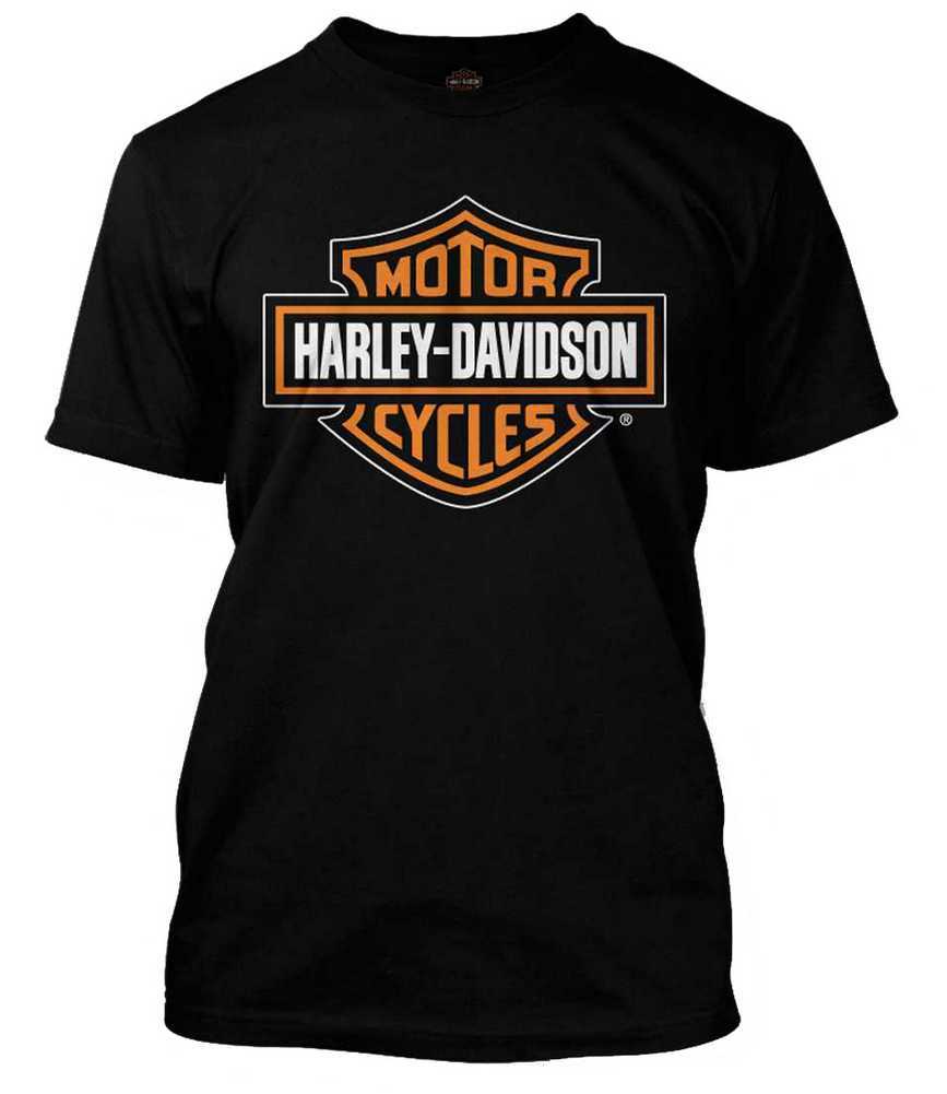 Harley-Davidson Men’s Orange Bar & Shield Black T-Shirt 30290591