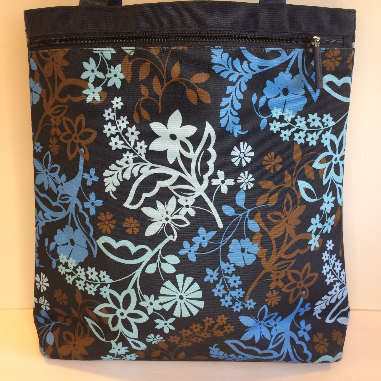 Vera Bradley JAVA FLORAL Lighten Up Front Zip All-weather tote bag