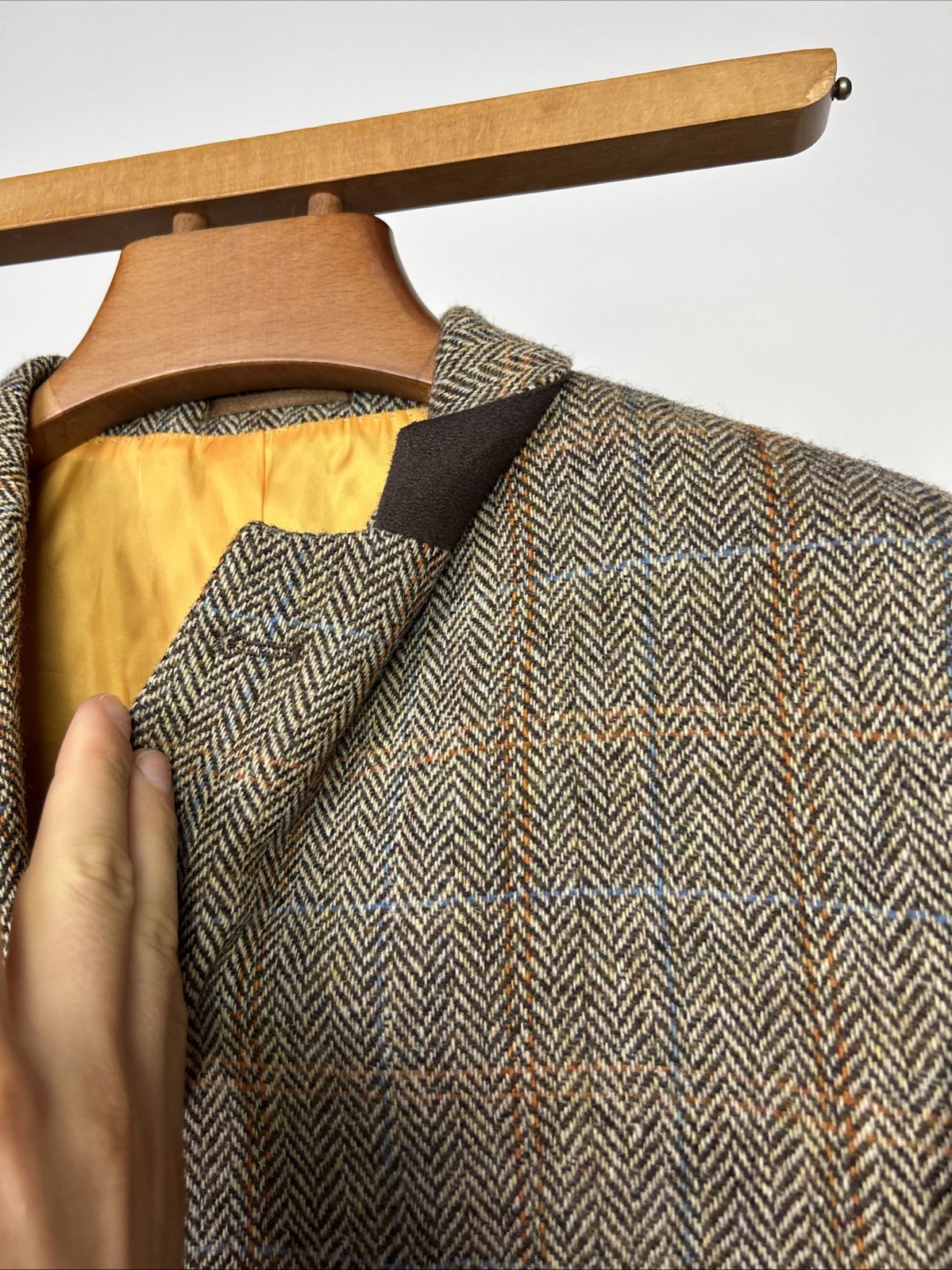 Harris Tweed (48R) TWEED Blazer Sport Jacket Windowpane Check Herringbone