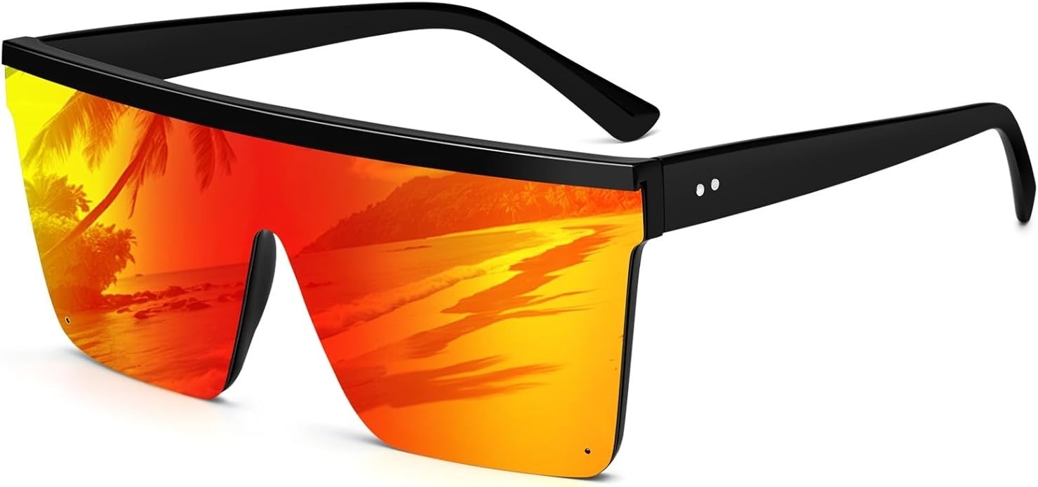 Men’s Women’s Sunglasses Fashion Designer Square Flat Black Lens Retro New Style