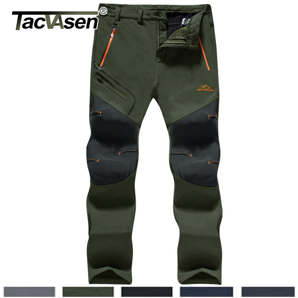 Men’s Winter Waterproof Work Fleece Pants Warm Ski Snow Pants Climbing Trousers