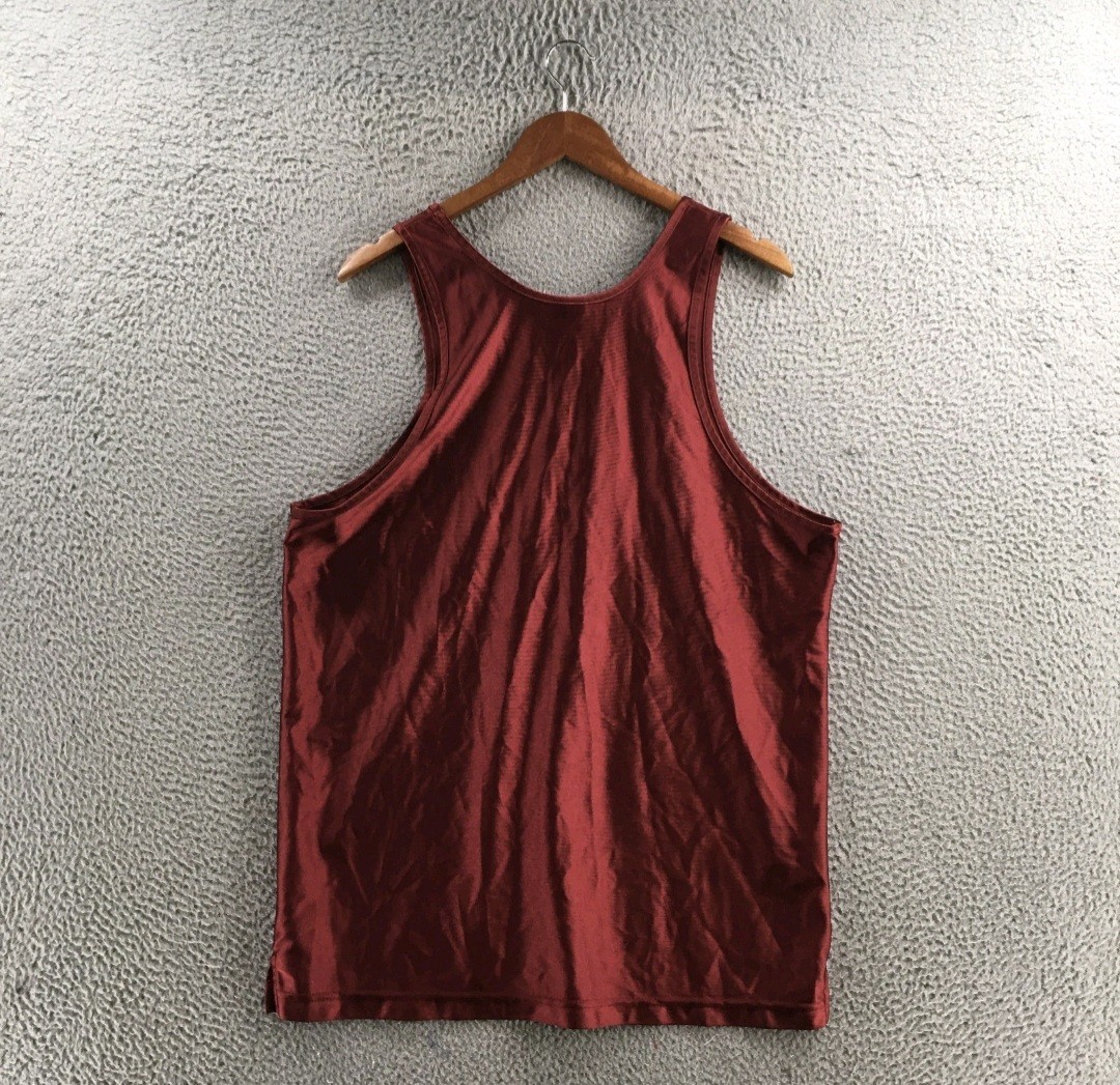 Vintage 90s Nike Basketball Jersey Tank Top Large Satin Burgandy Silky Shiny