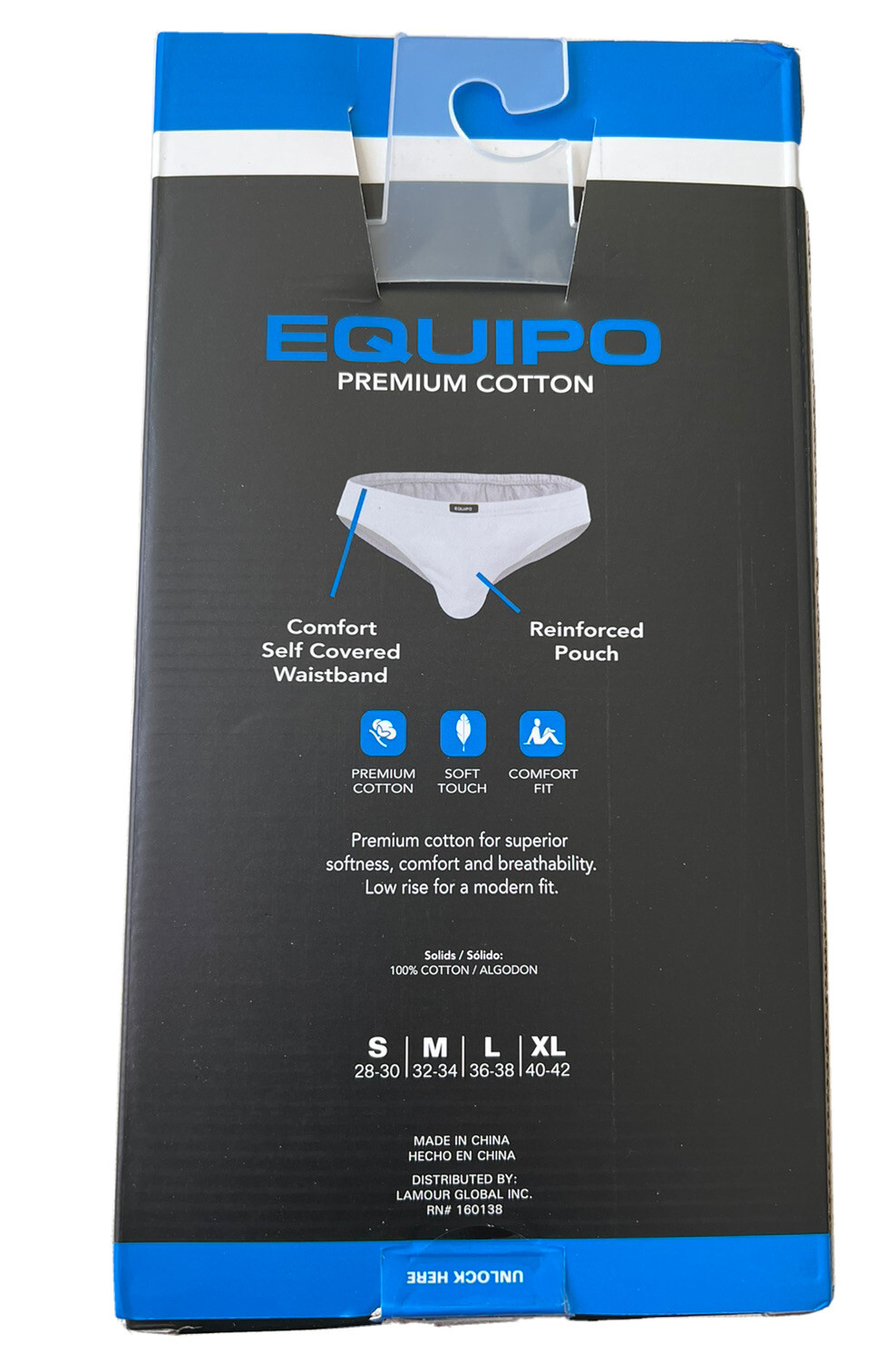 Men Equipo 5-Pack Bikini Briefs Navy-Black-Gray No Fly Premium Cotton Underwear