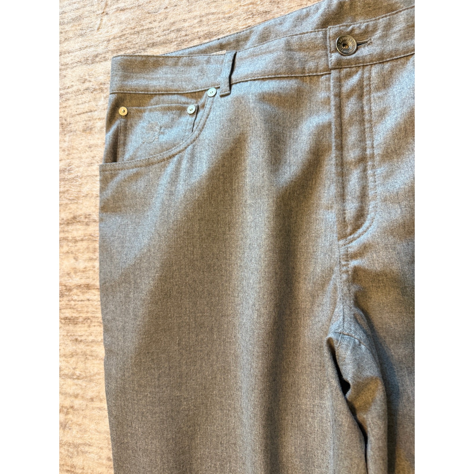 Brunello Cucinelli Gray 5-Pocket Wool Pants Men’s 56 IT US 40×33