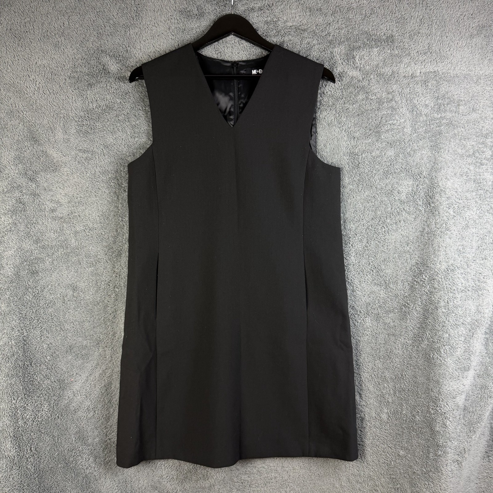 Me & Em V-Neck Shift Dress Black Womens 10 Pinafore Casual Formal Preppy