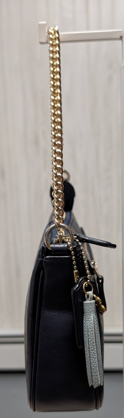 Coach Nolita 24 in Croc Embossed Leather Wristlet 65099 Navy Blue