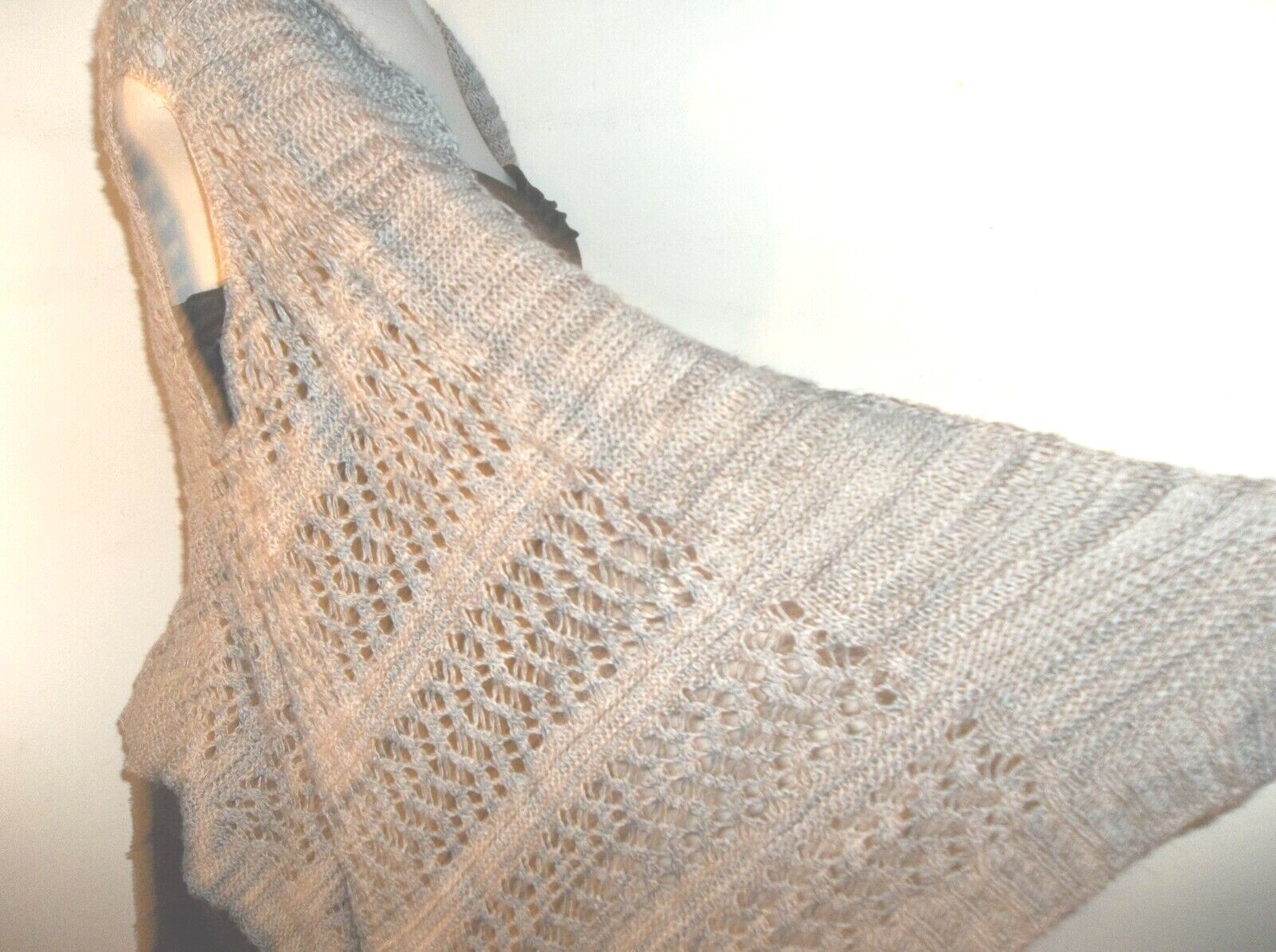 IT’S OUR TIME, Gray Open Front Cardigan, Hi-Lo Hem,  Acrylic Knit, Size Large