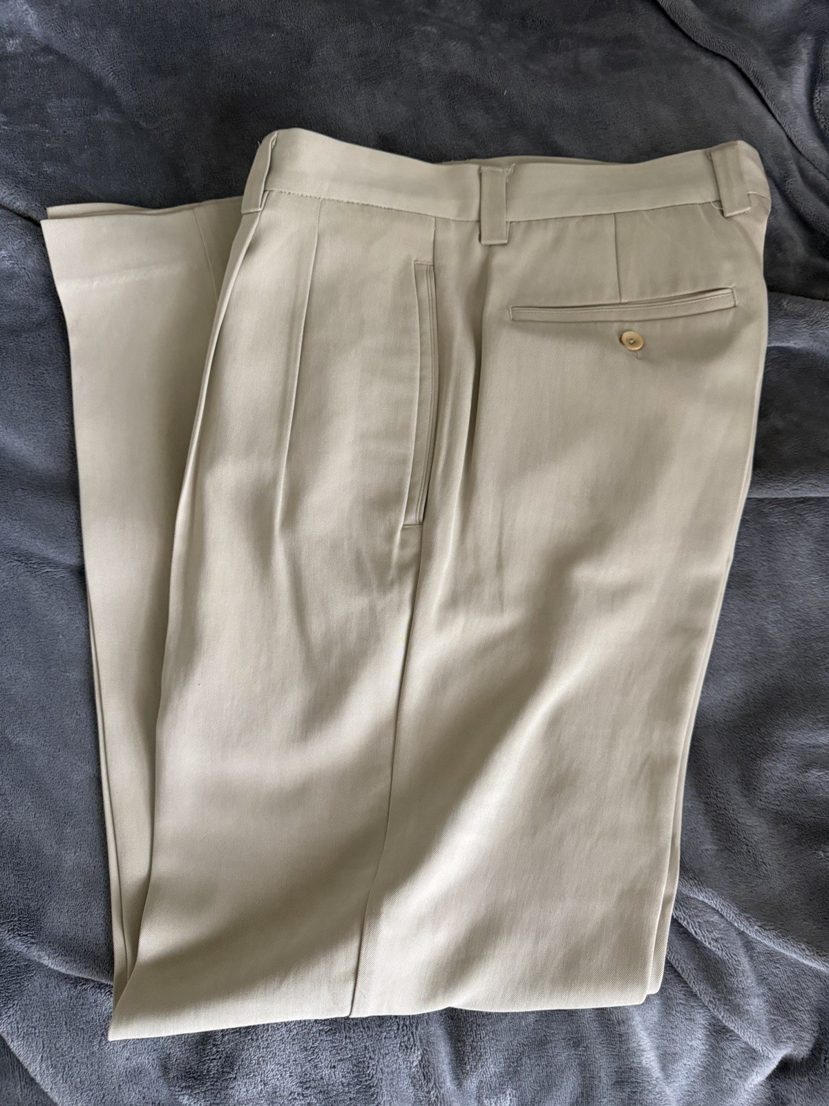 Tommy Bahama Relax 100% Silk Pants Mens Size 35×32 Beige Excellent