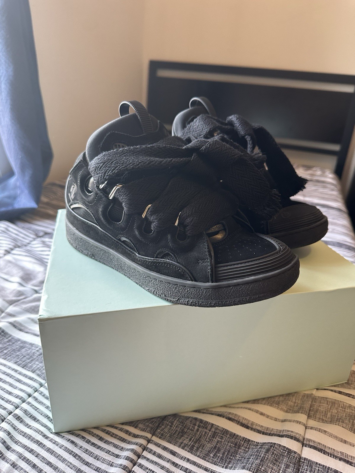 All Black Lanvin Designer Shoes