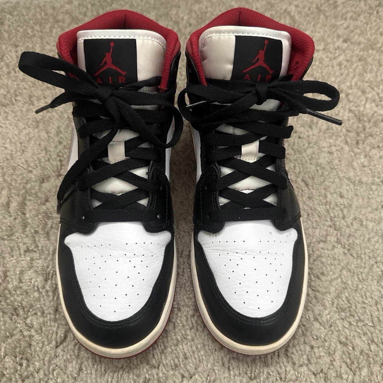 Air Jordan Sneakers in red, black & white