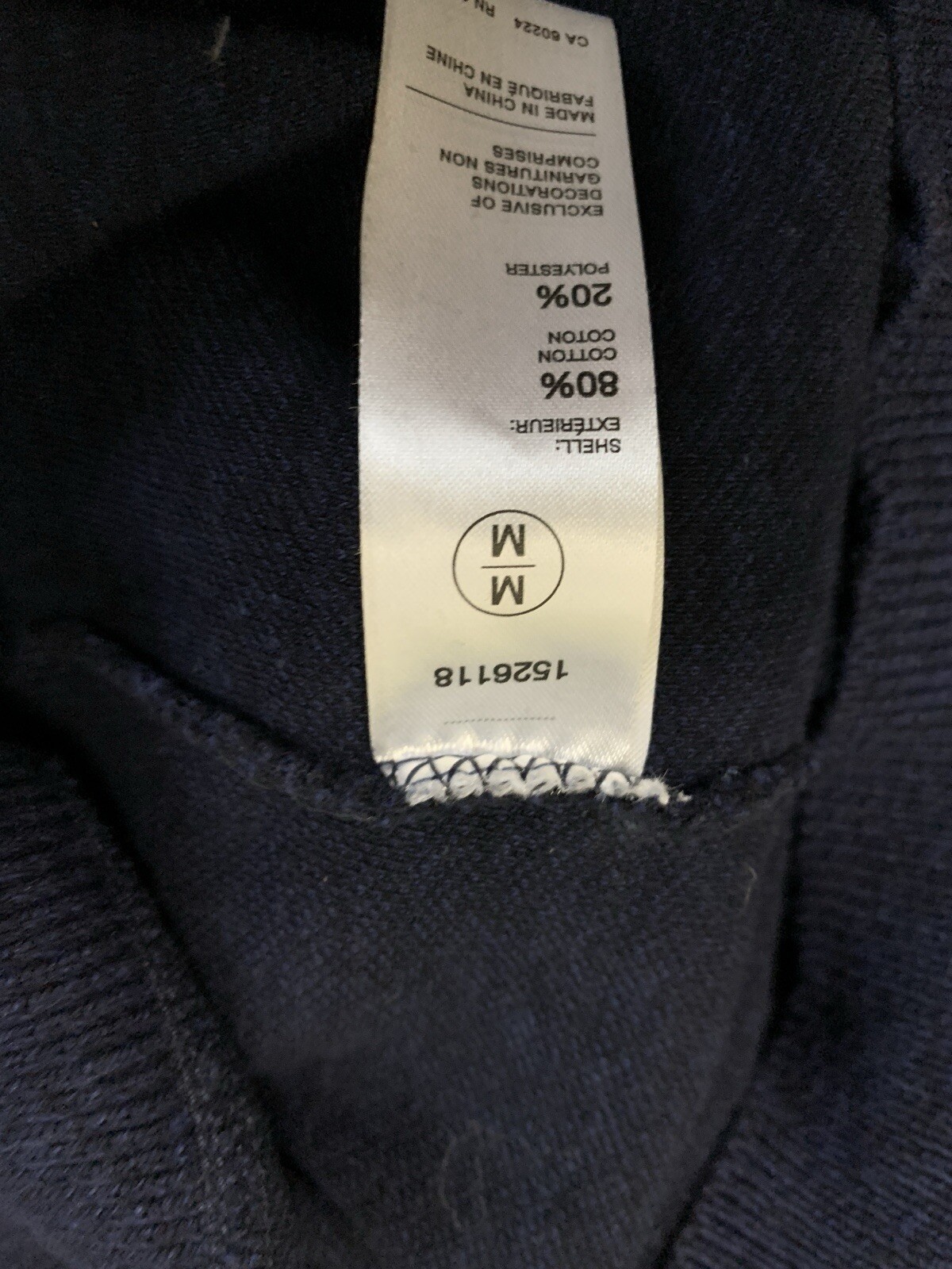 Robert Graham Zip-Collar Sweater – Size Medium Navy Cotton Blend EUC Classic