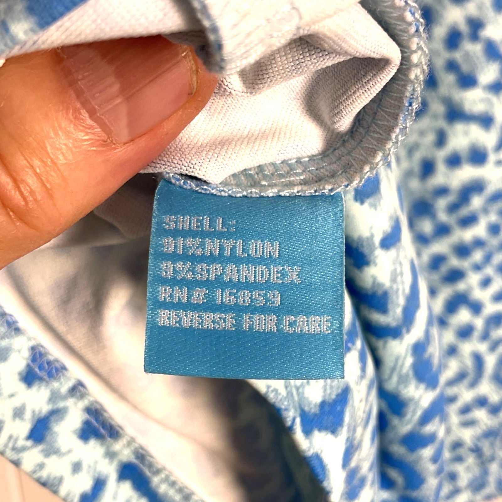 J McLaughlin 2 for 1 Blue/White Printed Nylon Blend Great Stretch Shirts SZ L