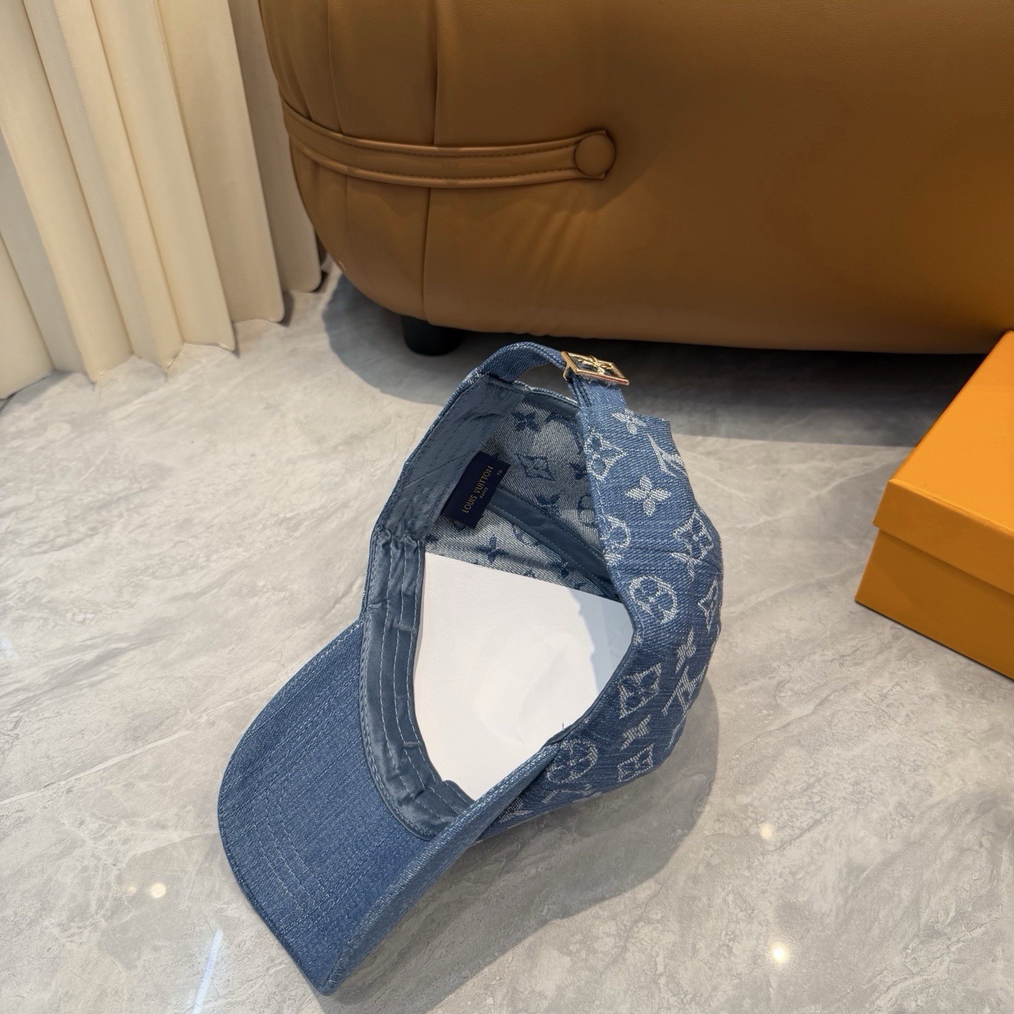Louis Vuitton Monogram Logo Denim Baseball Cap Hat Blue One Size Unisex NWT
