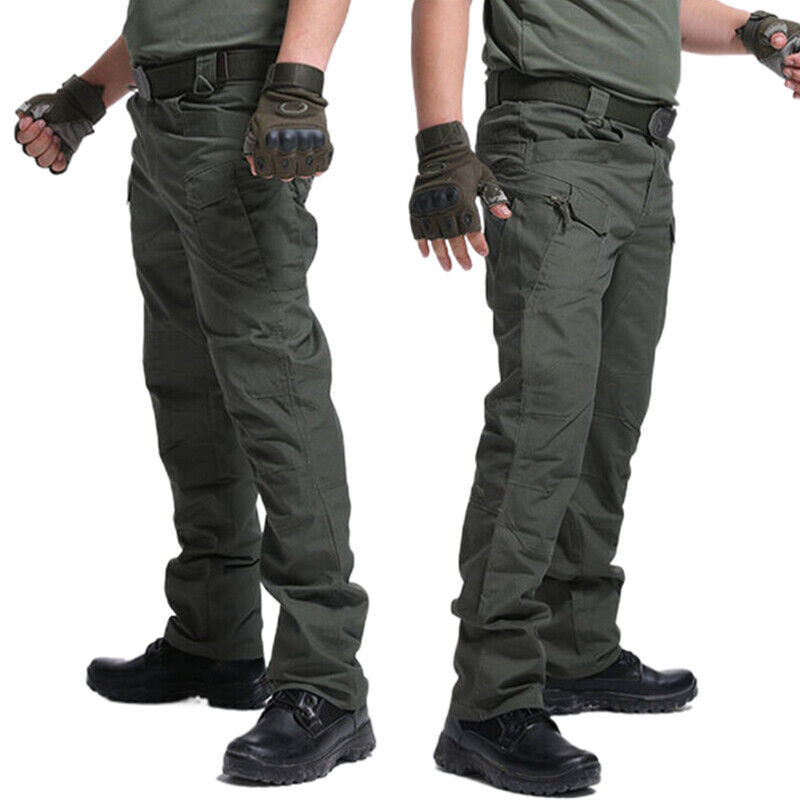 Mens Cargo Pants Tactical Waterproof Work Pants Outdoor Hiking Combat Trousers