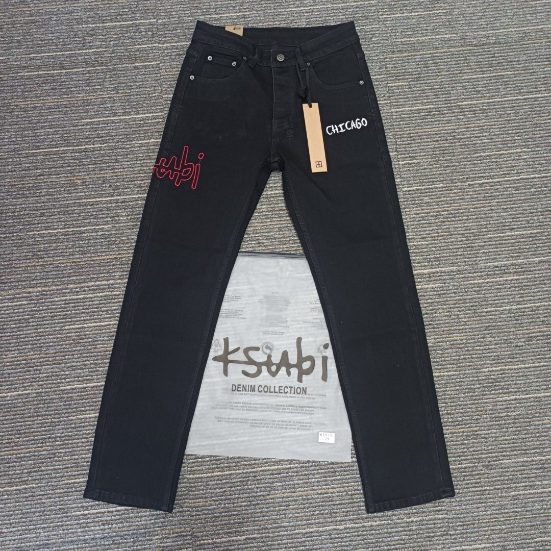 KSUBI Men’s Black Printing Pants High Street Fashion Jeans size 36 KJ30