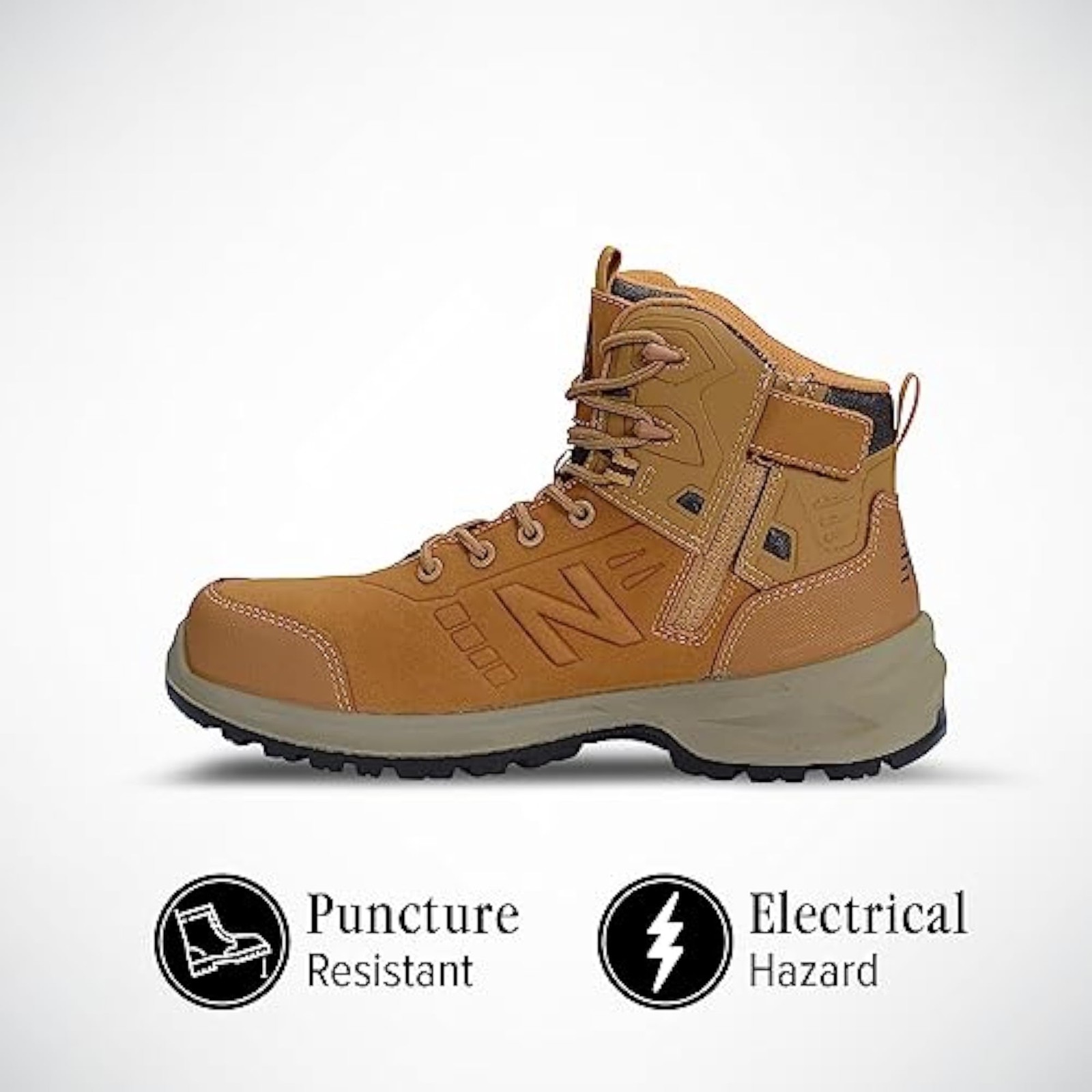 New Balance Men’s Composite Toe Calibre Industrial Boot, Wheat, 7.5 Wide – Wheat