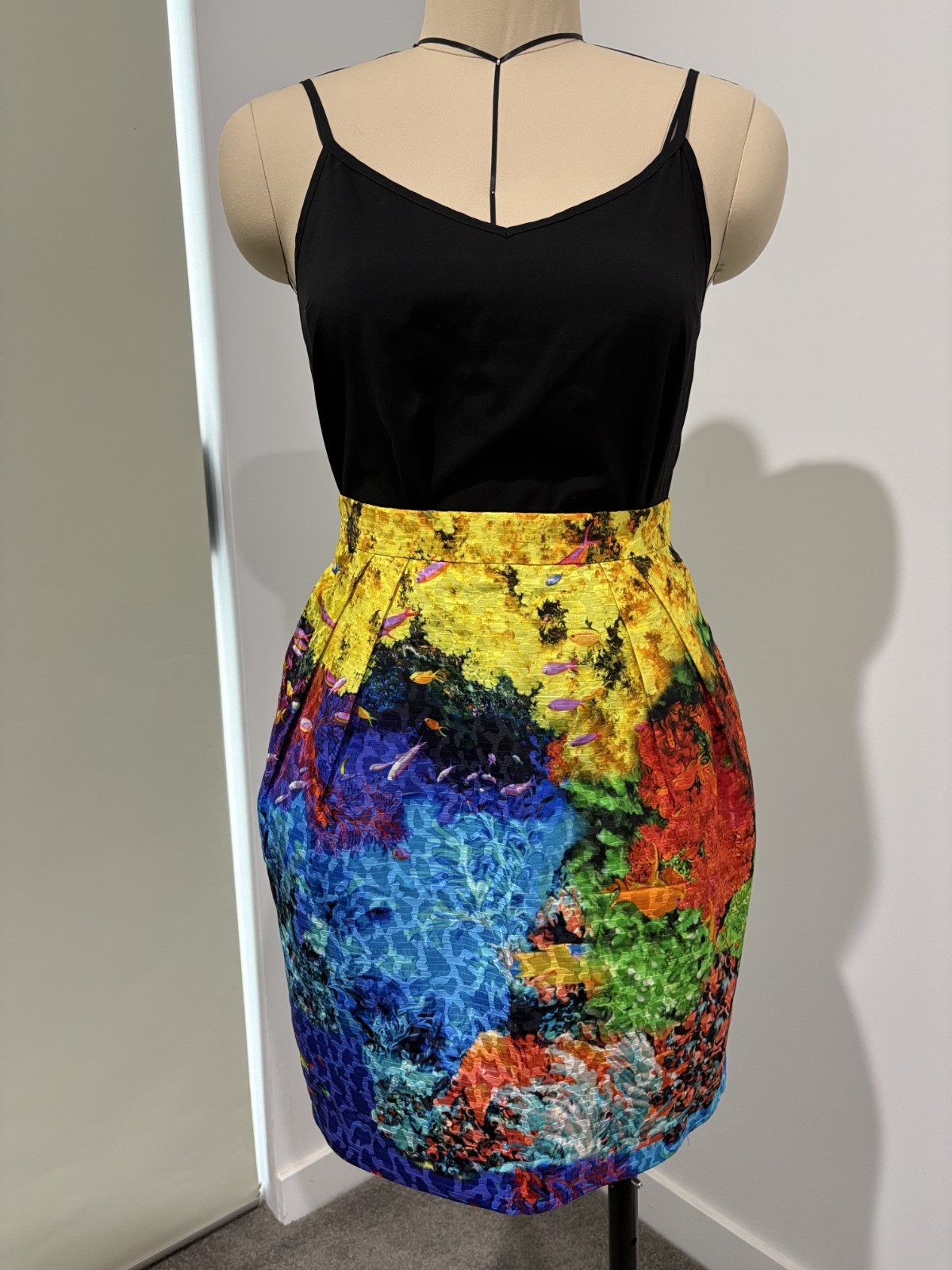 Mary Katrantzou Caspian Fish Tank / Coral Reef Mini Skirt – Size 12