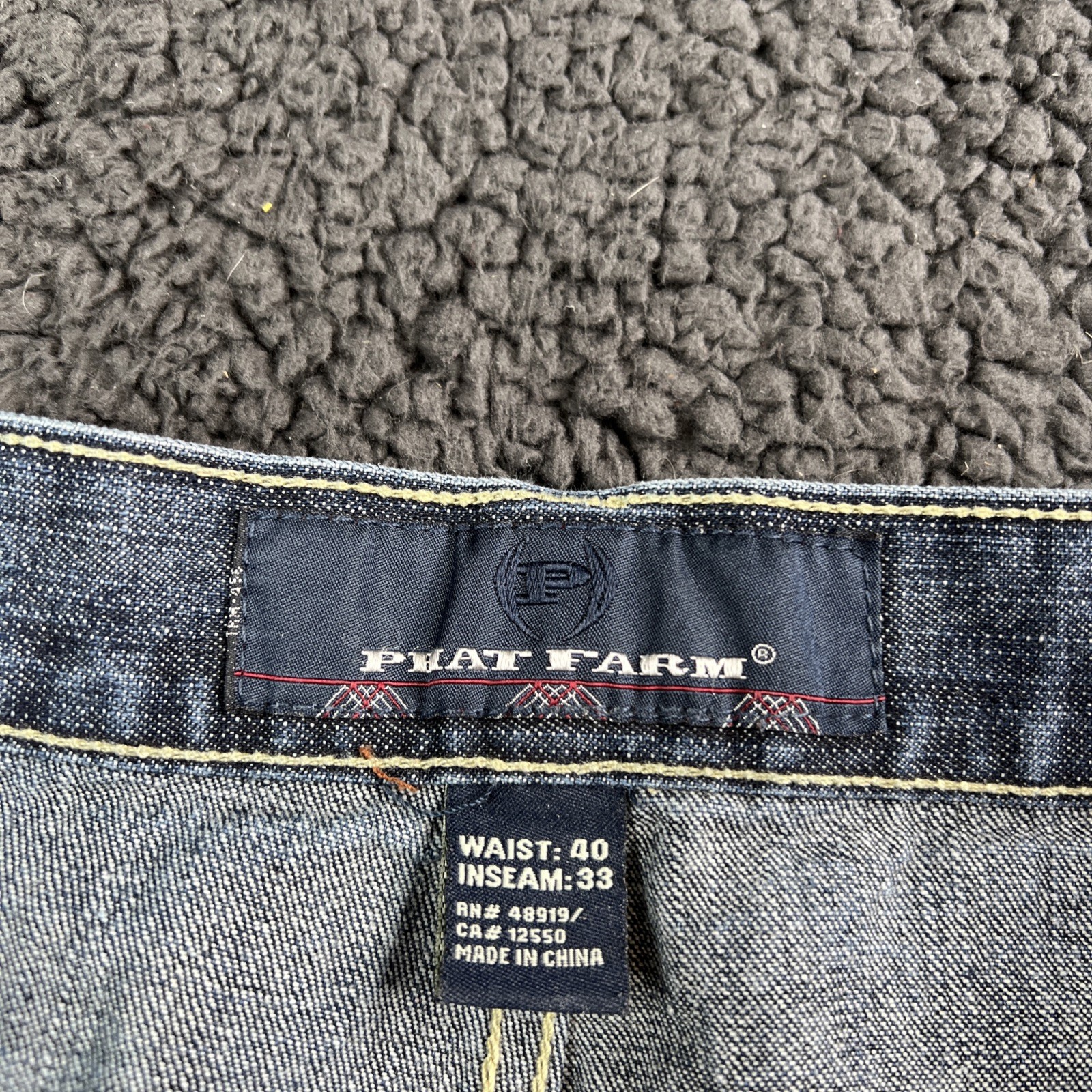 VINTAGE Phat Farm Jeans Size 40×33 Baggy Wide Leg 90’s Grunge Y2K Hip Hop Mens