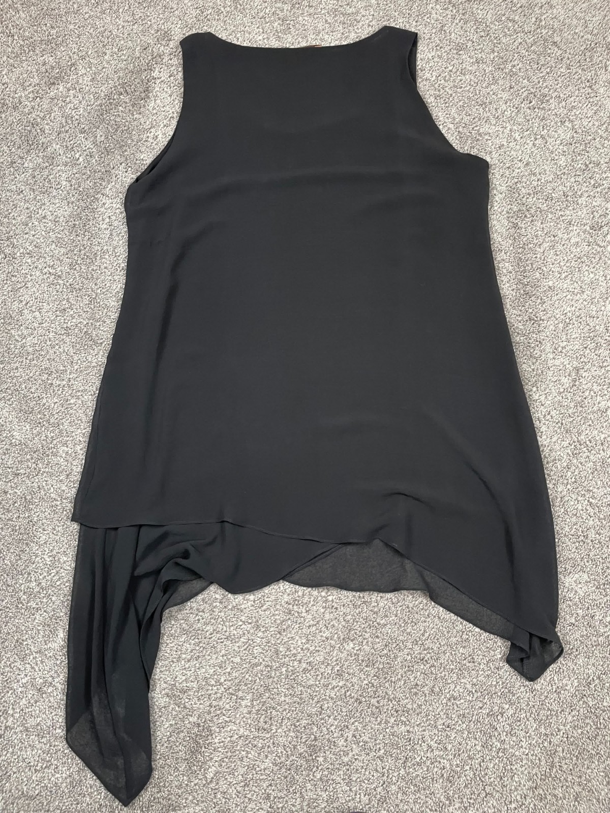 Soft Surroundings Tank Top Womens Large Black Flowy Lagenlook Whimsigoth Fairy