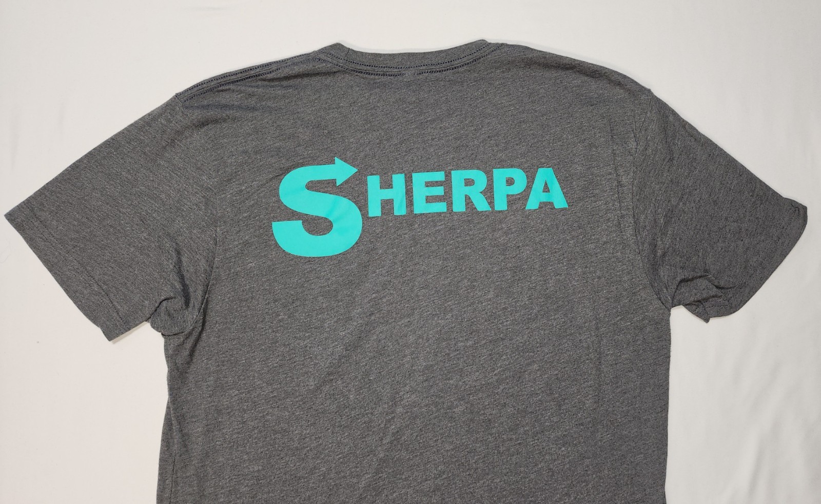 Next Level Apparel Men Charcoal Gray T-Shirt Turquoise Sherpa Size M