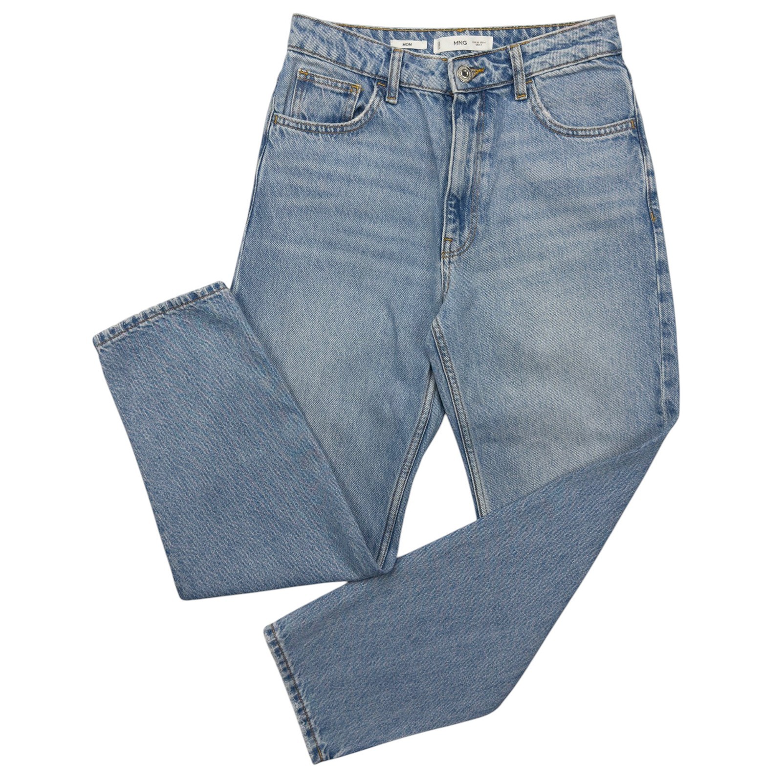 Mango Newmom Comfort High Rise Jeans Womens Size 4 Medium Blue 27011242
