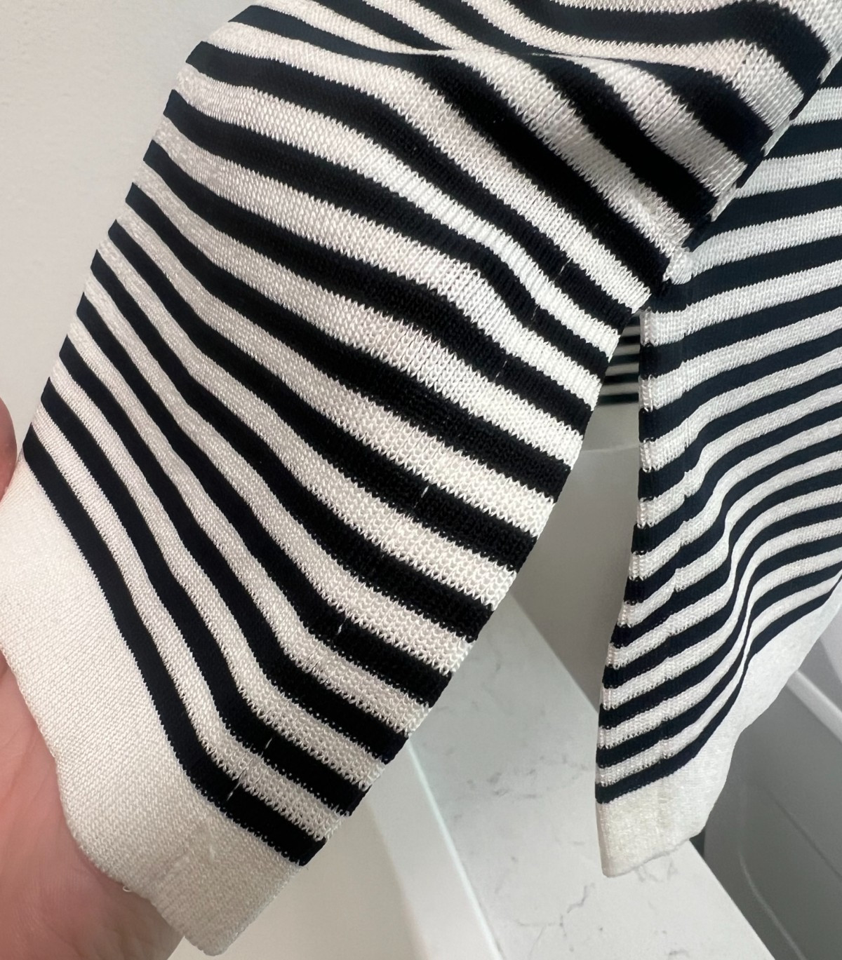 Misook Collection Size Large Black White Stripe Tank Top