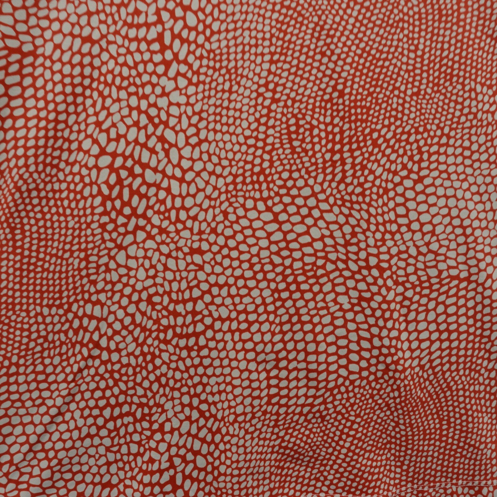 J McLaughlin Catalina Knit Pebble Print Top Large Orange White Womens 3/4 Sleeve