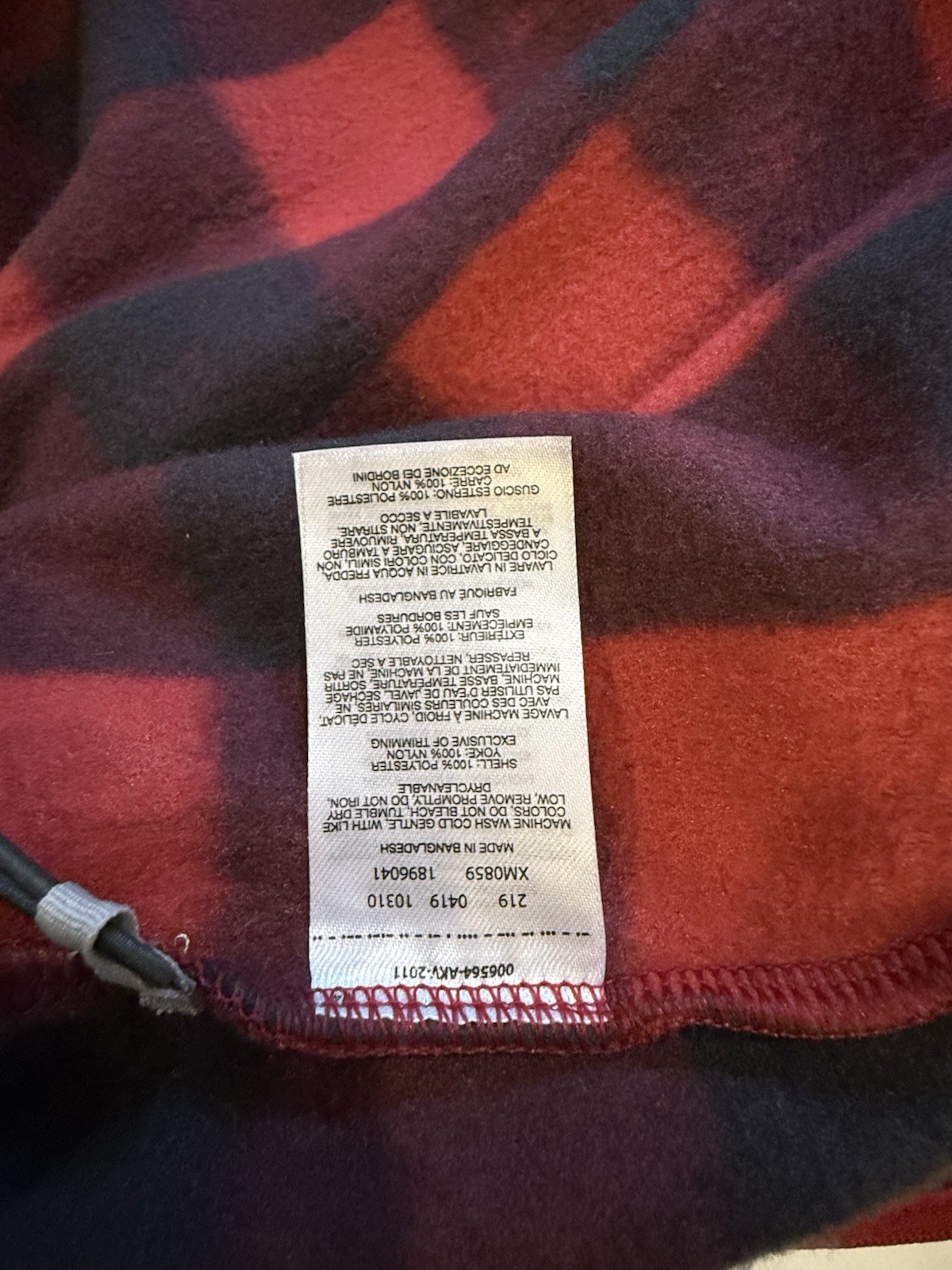 Columbia Men’s Large Red Black Buffalo Plaid Fleece Jacket Full Zip Outdoor