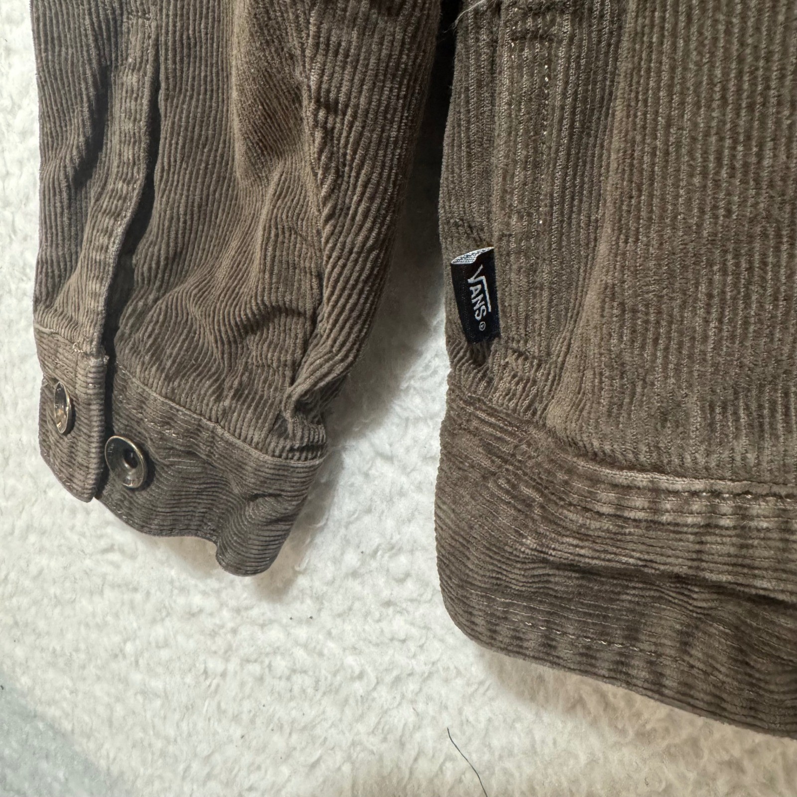 Vans Drill Chore Coat Mens Medium Brown Corduroy Button Up Jacket