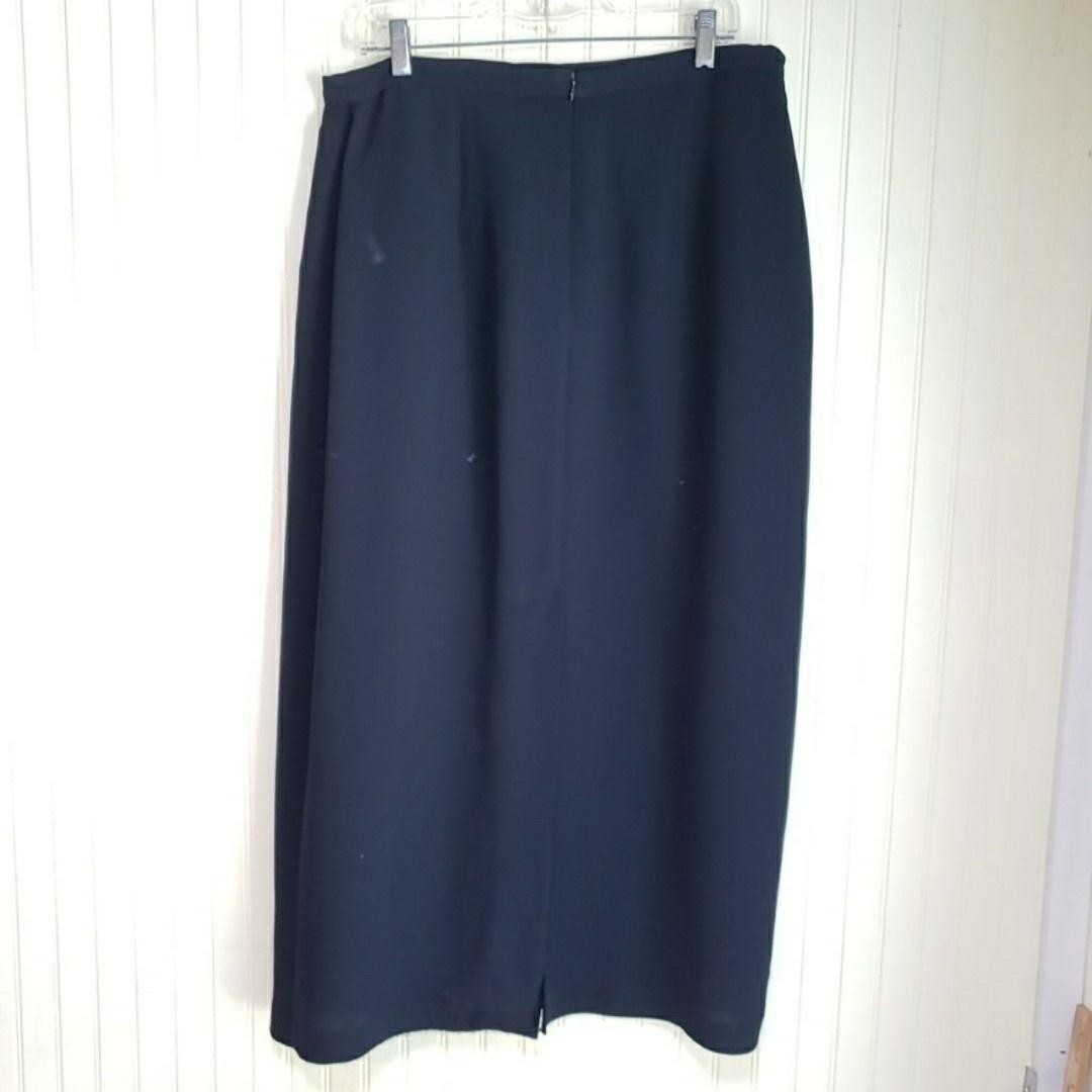 Chapter One Skirt Womens Blue Straight Long Polyester Lined Slit Zip